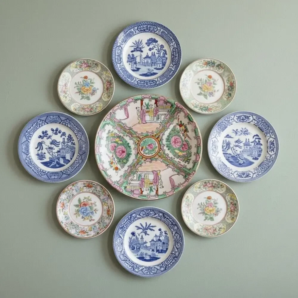 Vintage Chinese Rose Medallion Plate-Famille Rose-Qianlong Mark Charger-Asian